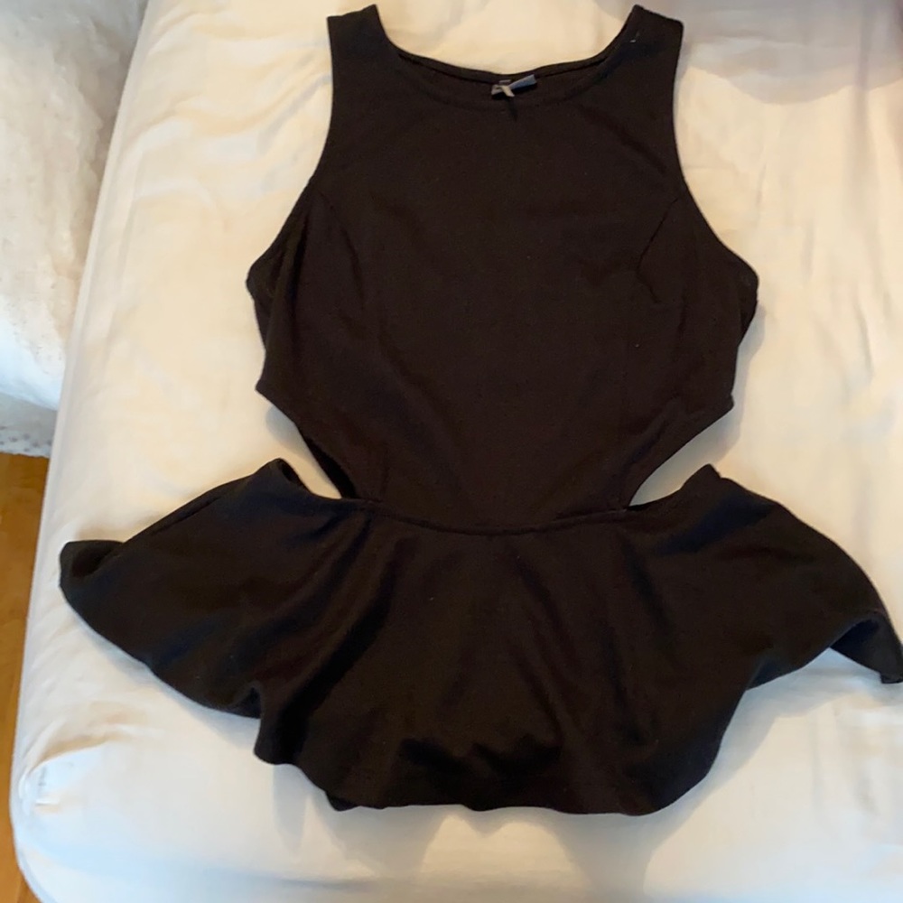 Black tank top with slits in the side